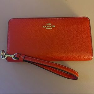 Coach long zip around wallet